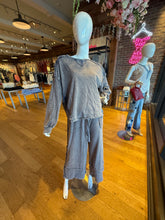 Mineral Washed Blue Plaid Sweatshirt - Charcoal