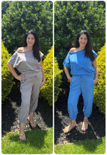 French Terry Cropped Jogger Pants - Aqua Splash or Stone Taupe