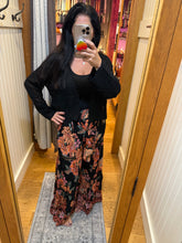 Wide Leg Lace Inserts Tie Waist Pants - Black