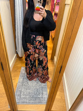 Wide Leg Lace Inserts Tie Waist Pants - Black