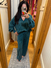 Mineralwash Hoodie Sweatshirt With Thumbholes- Midnight Green