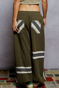 POL Cotton With Double Gauze Patch Jogger - Olive