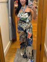 Elan Halter Top W/ Ring - Blue Botanical