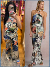 Elan Halter Top W/ Ring - Blue Botanical
