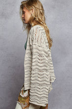 POL Relaxed Fit Open Cardigan In Chenille - Almond or Black