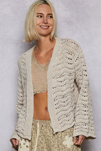 POL Relaxed Fit Open Cardigan In Chenille - Almond or Black