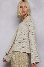 POL Relaxed Fit Open Cardigan In Chenille - Almond or Black