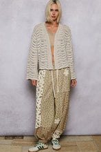 POL Relaxed Fit Open Cardigan In Chenille - Almond or Black