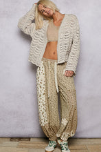 POL Relaxed Fit Open Cardigan In Chenille - Almond or Black