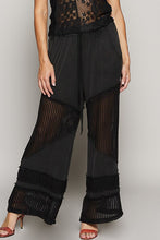 POL Contrast see through elastic waist culottes pants - Black or Ivory