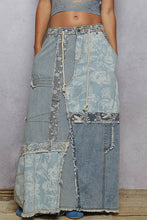 POL Patchwork Denim Skirt - Denim Multi