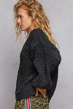 POL Chenille Sweater - Black, Cream or Evening Blue