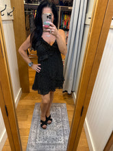 Asym Ruffled Dotted Woven Mini Dress - Black or Red