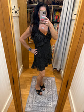 Asym Ruffled Dotted Woven Mini Dress - Black or Red