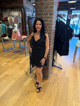 Asym Ruffled Dotted Woven Mini Dress - Black or Red