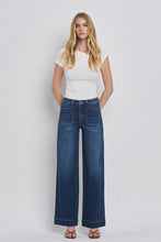 FLYING MONKEY HIGH RISE WIDE TROUSER JEANS - DARK DENIM