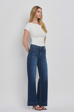 FLYING MONKEY HIGH RISE WIDE TROUSER JEANS - DARK DENIM