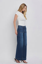 FLYING MONKEY HIGH RISE WIDE TROUSER JEANS - DARK DENIM