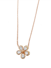 Flower cubic zirconia pendant. * 16" length - Silver, Gold or Rose Gold