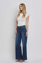 FLYING MONKEY HIGH RISE WIDE TROUSER JEANS - DARK DENIM