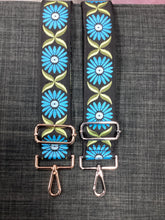 Turquoise Lime Floral Bag Strap
