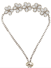 Clear  cubic zirconia adjustable sliding bracelet * plating: rhodium * CZ