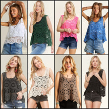 Casual Crochet Tank Top - Assorted Colors