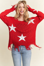 Distressed Star Sweater Top - Assorted Colors