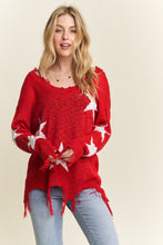 Distressed Star Sweater Top - Assorted Colors