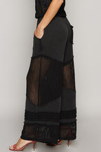 POL Contrast see through elastic waist culottes pants - Black or Ivory