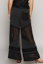 POL Contrast see through elastic waist culottes pants - Black or Ivory