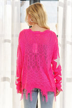 Distressed Star Sweater Top - Assorted Colors
