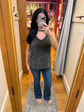 CRINKLE WASHED V-NECK SLEEVELESS TOP - ASSORTED COLORS