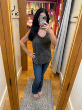 CRINKLE WASHED V-NECK SLEEVELESS TOP - ASSORTED COLORS
