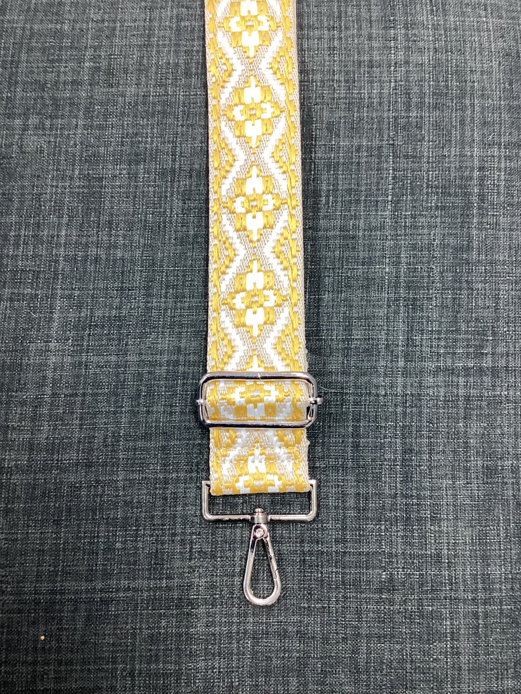 Yellow Embroidered Bag Strap