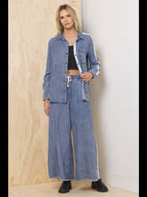 Vintage Havana Washed Denim W/ Ivory Tencel Shirt W/ Contrast Taping