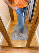 Flying Monkey Super High Rise Button Snap Hem Barrel Leg Jeans
