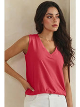 Luxeair Ribbed Relaxed V-Neck Tank Top- Assorted Colors