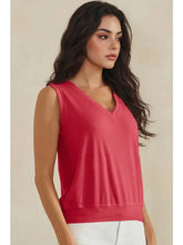Luxeair Ribbed Relaxed V-Neck Tank Top- Assorted Colors