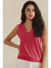 Luxeair Ribbed Relaxed V-Neck Tank Top- Assorted Colors