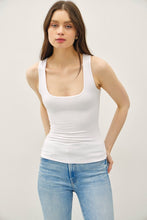 Soft Core-double Lined Basic Square Neck Tank - Black, Chocolate or Off-White