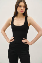 Soft Core-double Lined Basic Square Neck Tank - Black, Chocolate or Off-White