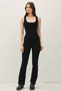 Soft Core-double Lined Basic Square Neck Tank - Black, Chocolate or Off-White