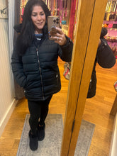 Women's Reversible Faux Fur Hooded Puffer Coat - Black