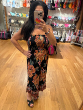 Smocked Bodice Strapless Hanky Hem Jumpsuit - Black