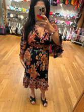 V Neck Twist Front Cut Out Half Sleeve Hi Lo Maxi - Black