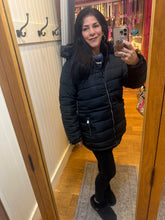 Women's Reversible Faux Fur Hooded Puffer Coat - Black