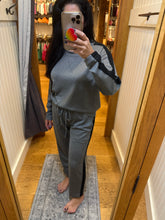 ARIELLA STRAIGHT LEG PANT W/ DETAIL IN SCUBA - BLACK/CHARCOAL