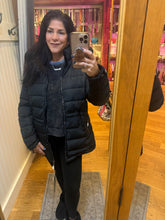 Women's Reversible Faux Fur Hooded Puffer Coat - Black