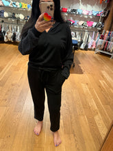 Ariella Knit Contrast Hoodie In Scuba - Black